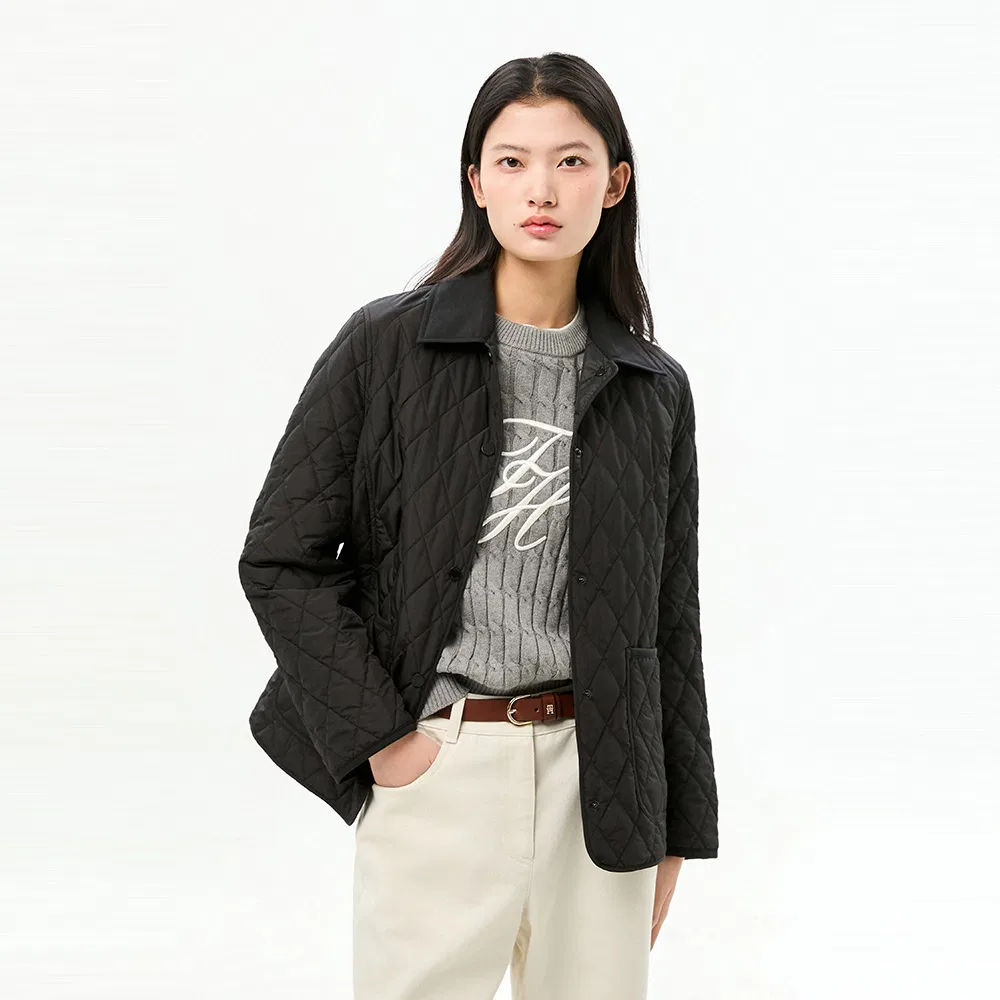 Женский приталенный стёганый жакет Diamond чёрного цвета от Tommy Hilfiger Women