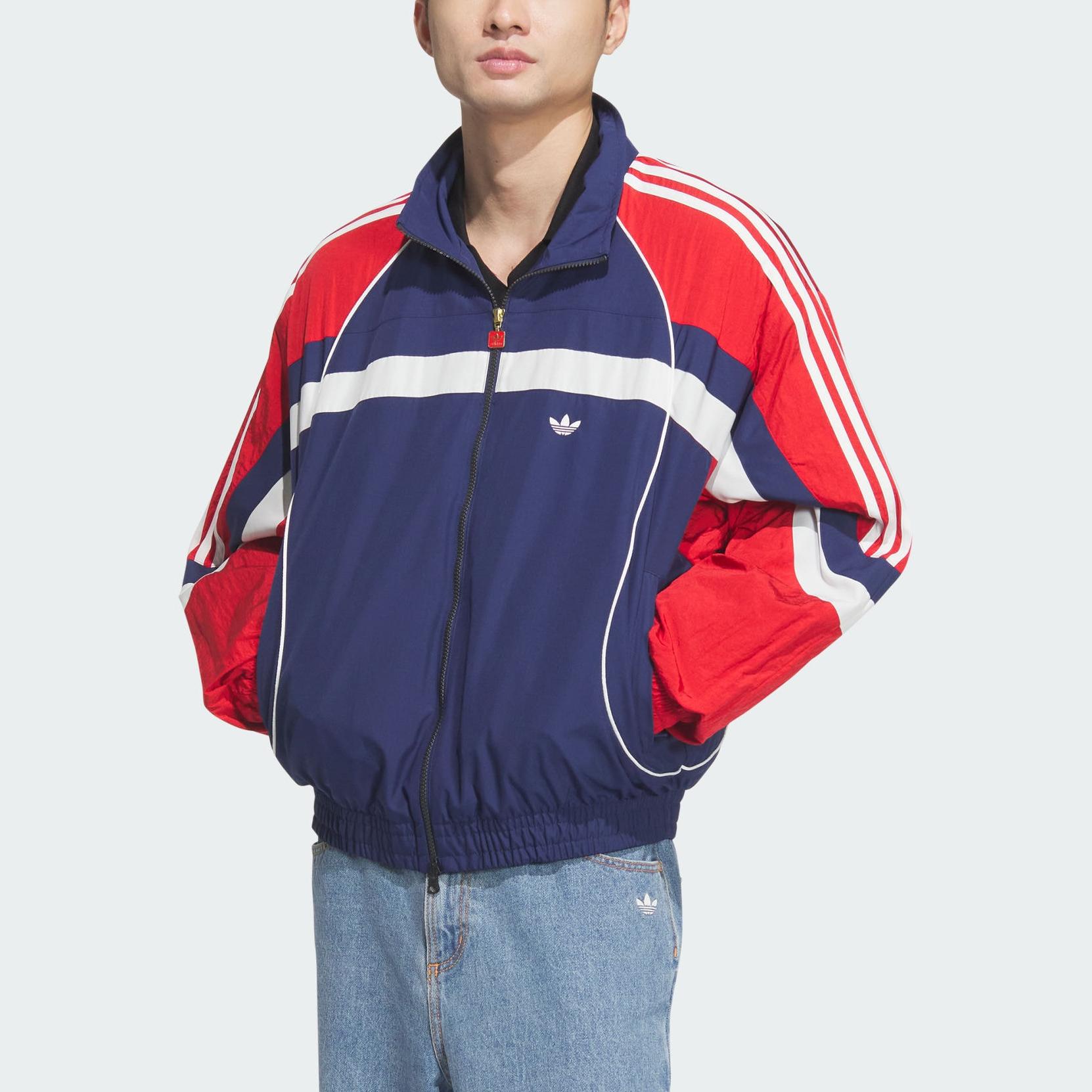 Adidas Originals Винтажная куртка мужская тёмно-синяя/светло-алая, Dark Blue/Light Scarlet — фото 4