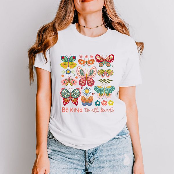 

Футболка с коротким рукавом Be kind to all kinds butterfly Simply Sage Market, Зеленый, Футболка с коротким рукавом Be kind to all kinds butterfly Simply Sage Market