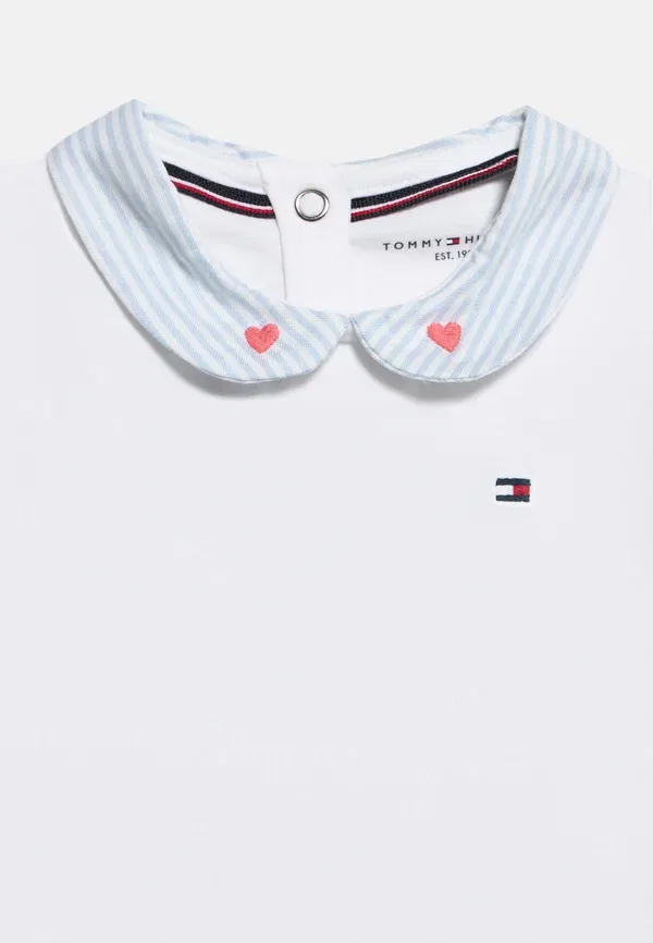 Боди Tommy Hilfiger Heart Embroidery Ithaca Stripe Collar Bodysuit, белый — фото 4