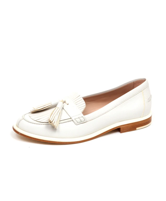 Лоферы цвета слоновой кости с бахромой Tod'S, белый