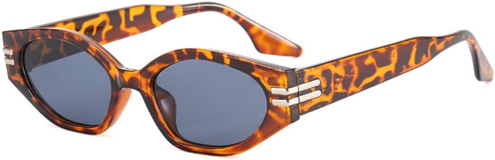 

Винтажные женские солнцезащитные очки, маленькие ретро-очки для женщин/мужчин, очки с леопардовым принтом, женские очки с защитой от УФ-излучения UV400 SZVVBKK, Leopardgray