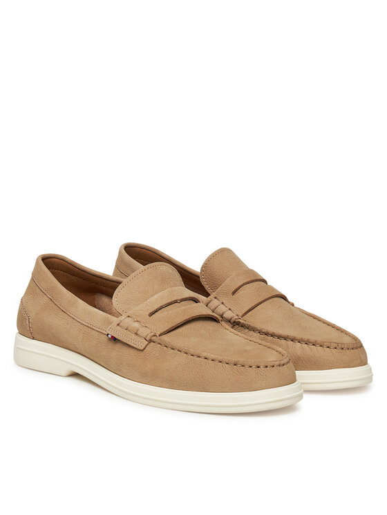 Мокасины Nubuck P Loafer FM0FM05350 Tommy Hilfiger, бежевый — фото 2