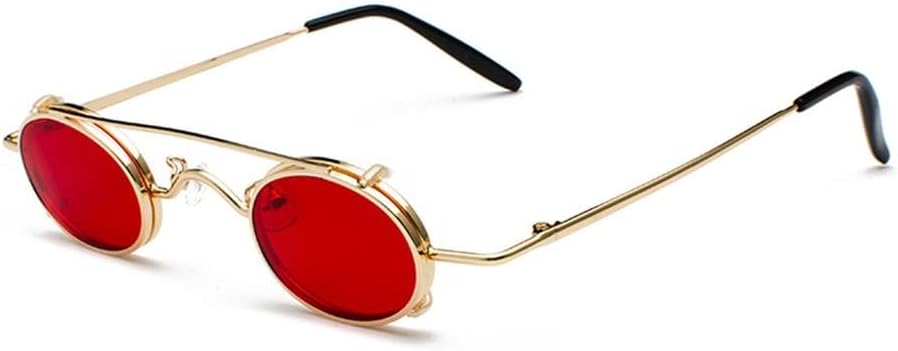 

Винтажные круглые солнцезащитные очки со съемными линзами для мужчин и женщин в стиле стимпанк, ретро, ​​маленькие круглые очки в металлической оправе KTUCN, C8goldred
