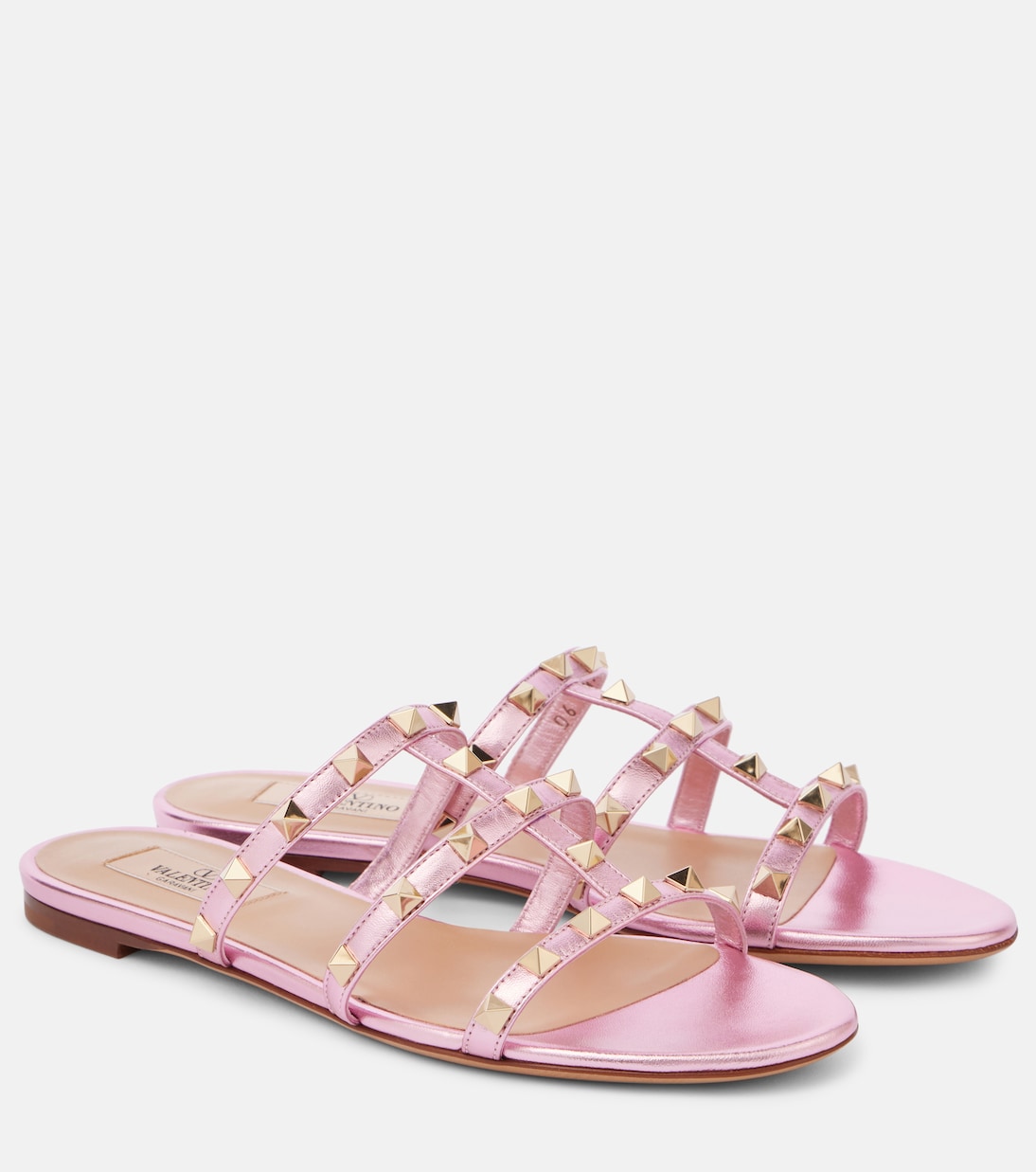 Кожаные балетки Rockstud Classic Valentino Garavani, Hyacinth