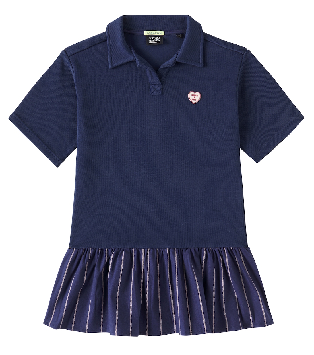 

Хлопковая поло с рюшами Scotch & Soda Kids, темно-синий