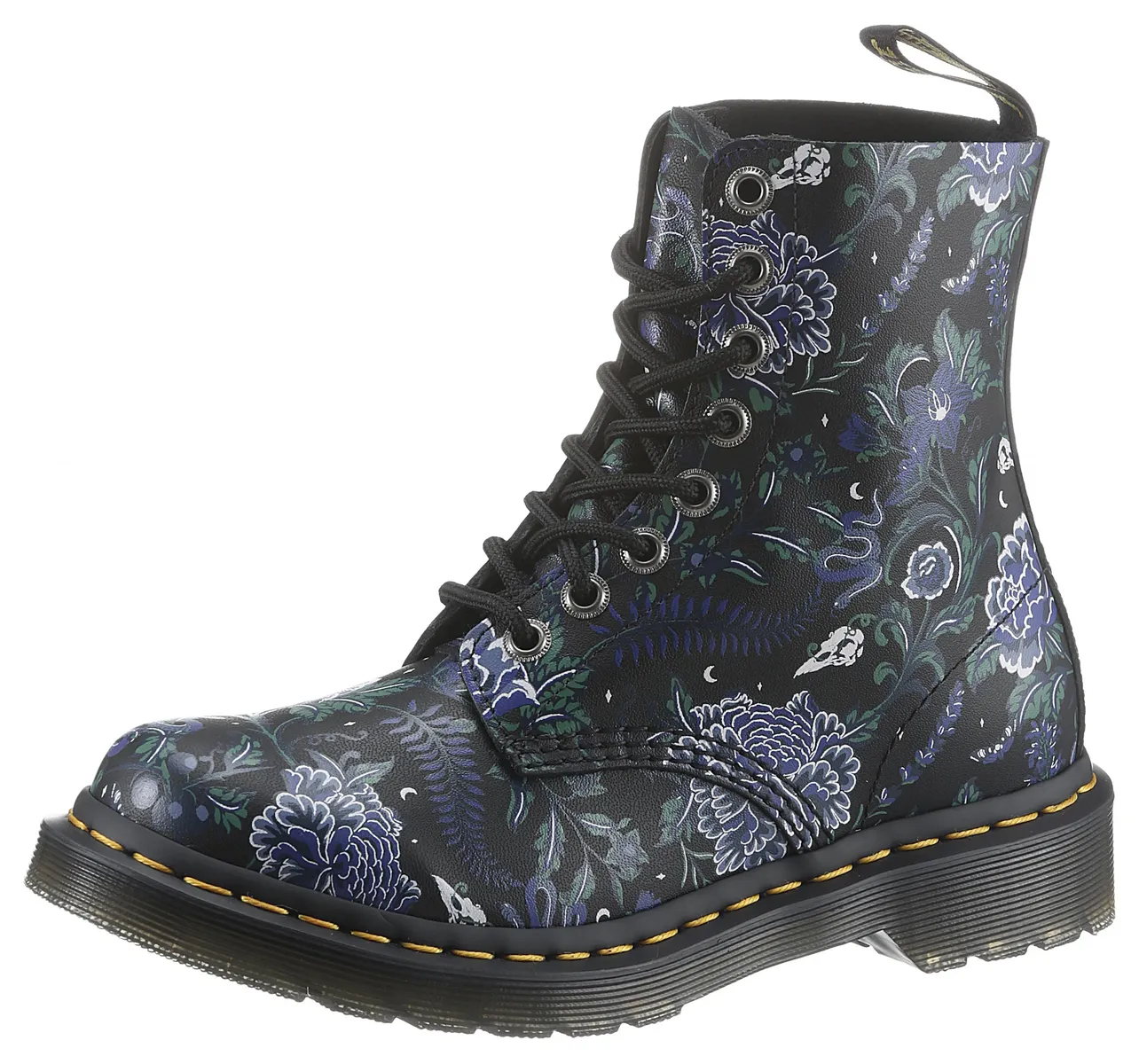 

Ботинки на шнуровке DR. MARTENS "1460 PASCAL 8 Eye Boot" с цветочным узором, цвет Schwarz-Geblümt