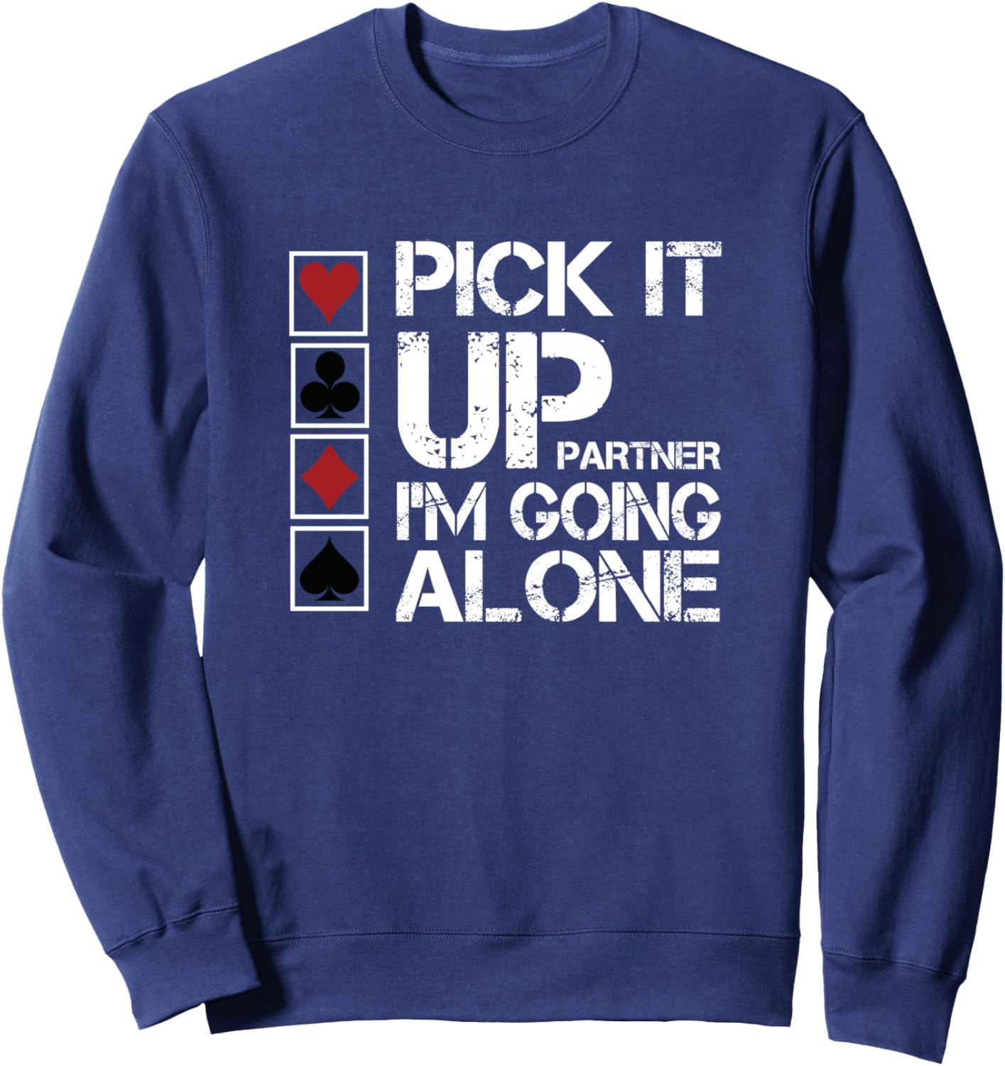 

Толстовка, Подбери толстовку Я иду один - подарок для игрока в эукре Funny Euchre Player Gifts, темно-синий