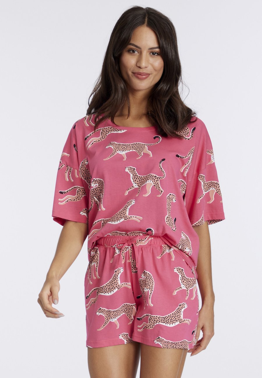 

Пижамный комплект LASCANA VIVANCE DREAMS BY LASCANA VD ANIMAL SHORTY SET, Pink Gemustert/Pink