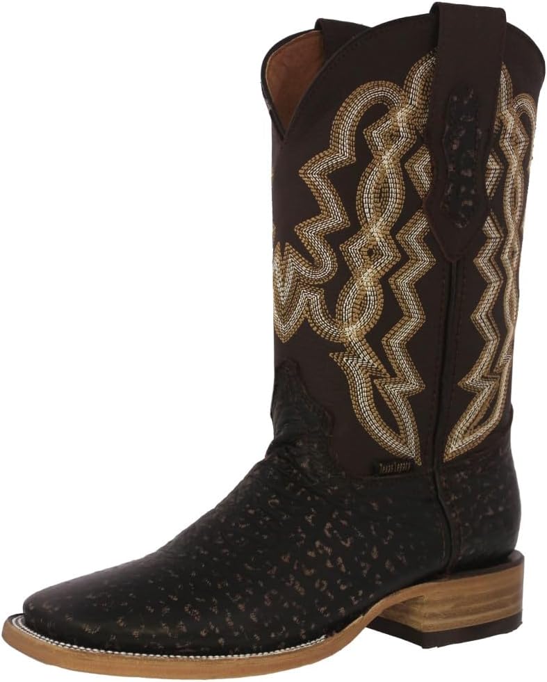 

Мужские коричневые ковбойские сапоги Texas Legacy с принтом шеи бизона, квадратный носок