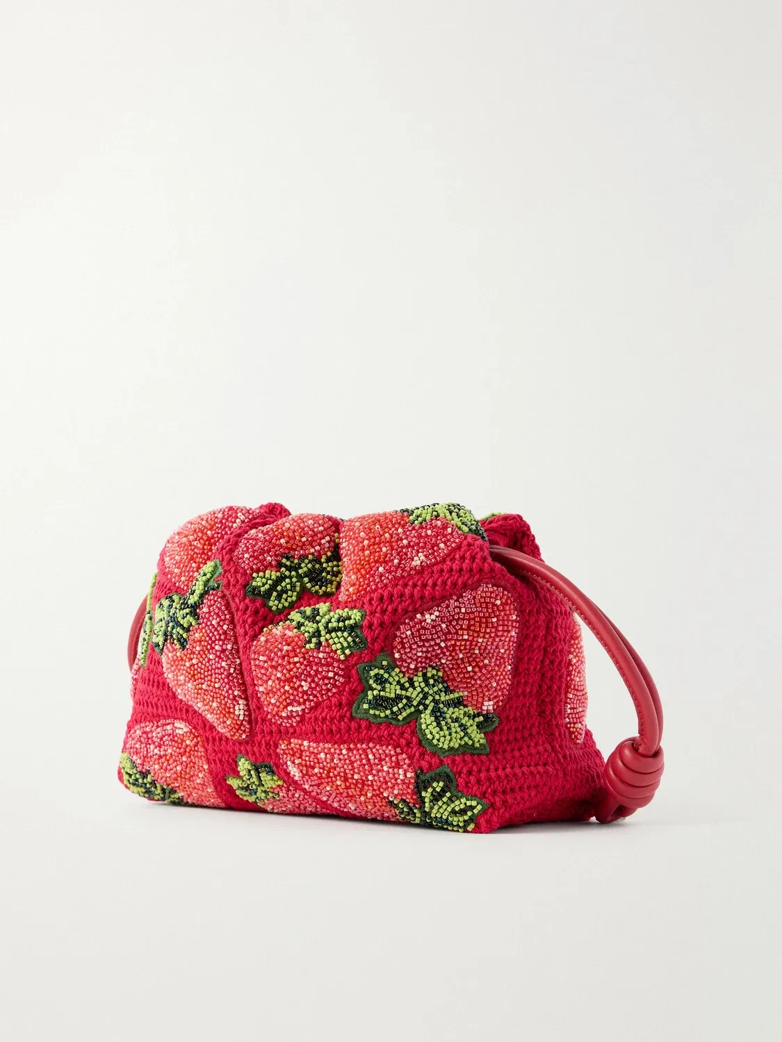 Клатч Flamenco с отделкой из кожи и бисера LOEWE + Paula's Ibiza, красный — фото 4