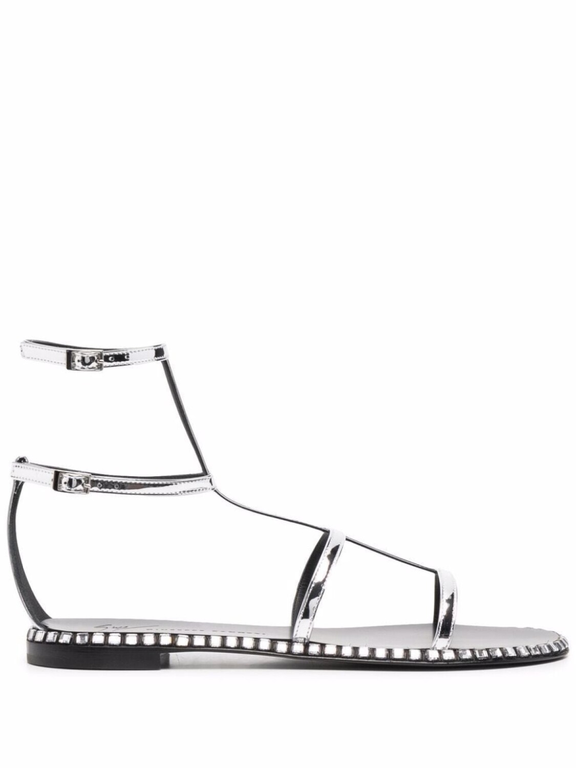 Giuseppe Zanotti сандалии на плоской подошве, серый