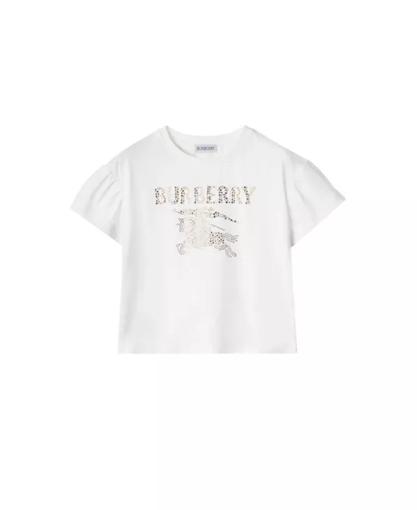 

Детская хлопковая футболка Crystal Ekd - для малышей и взрослых. Burberry, белый
