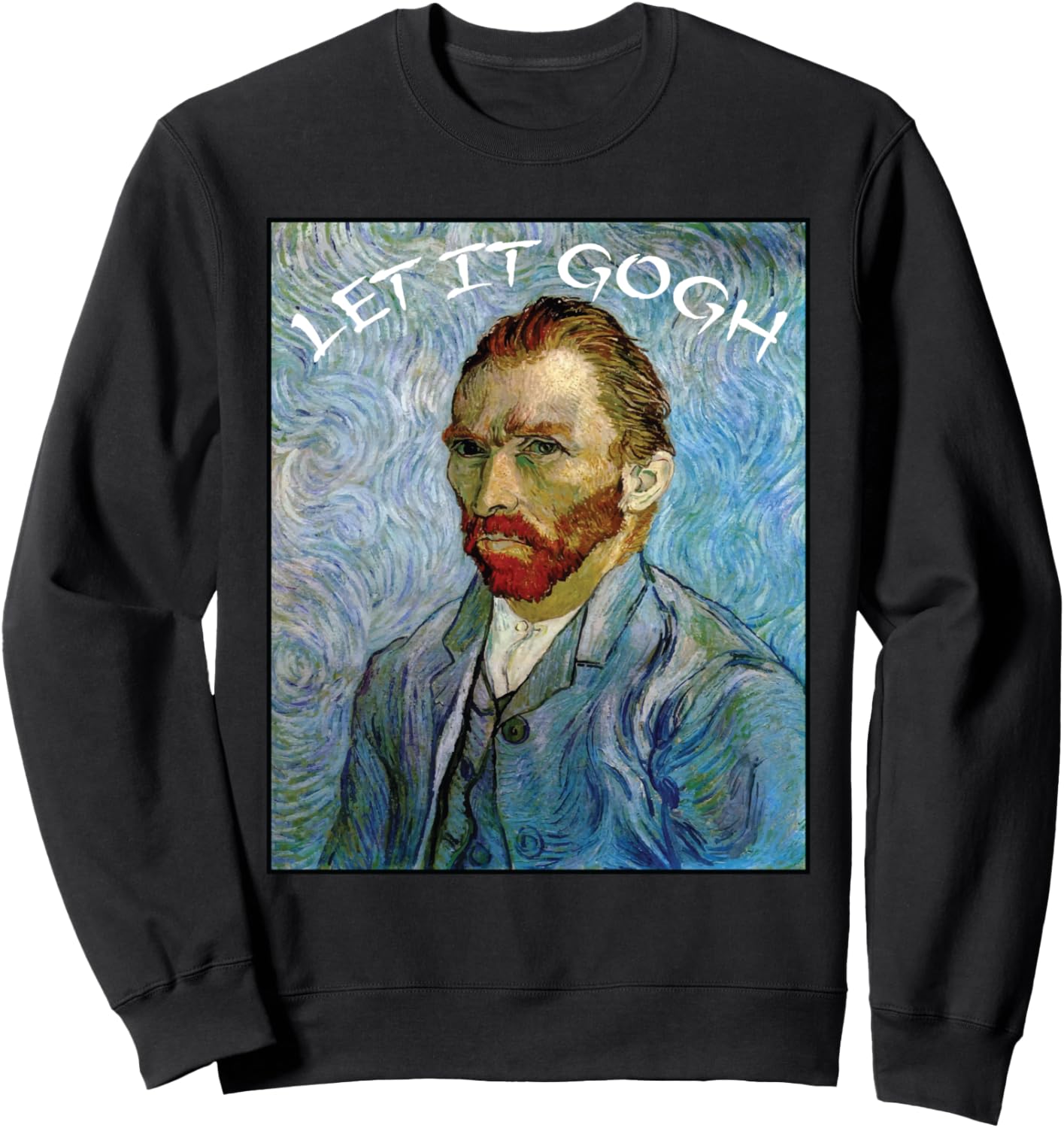 

Шутка про Винсента Ван Гога Let It Gogh - Забавная толстовка Famous Painting Starry Night By Vincent Van Gogh, черный