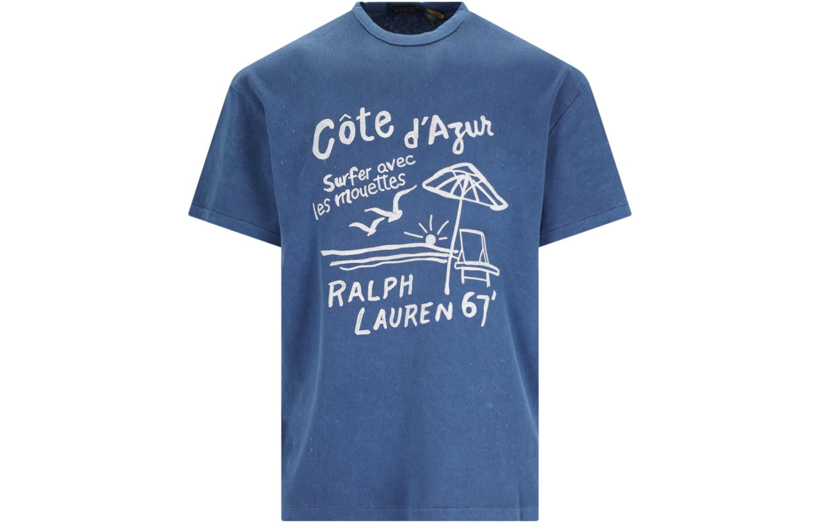 

Футболка с круглым вырезом и вышитым логотипом Polo Ralph Lauren, темно-синий