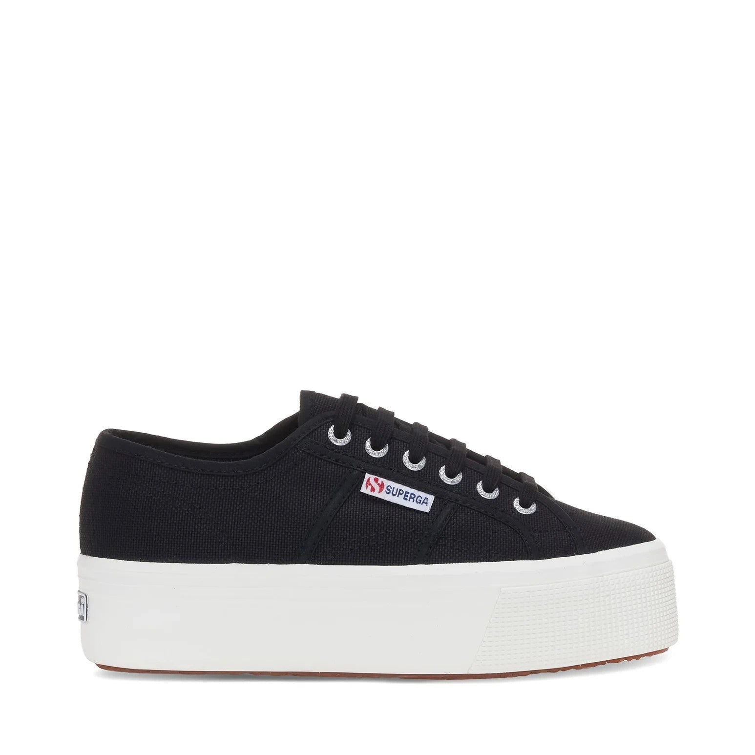Кроссовки мужские Superga 2790 S9111LW-ADK черные на платформе из холста — фото 2