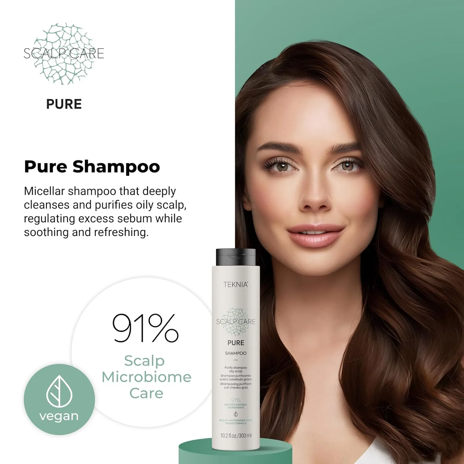 Lakmé Teknia Scalp Care Pure Purifying Shampoo, шампунь для жирной кожи головы, 10,2 жидких унций 302 мл — фото 2