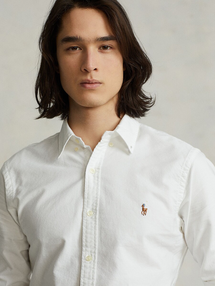 Повседневная рубашка Polo Ralph Lauren Slim fit Button Up Shirt SL BD PPC SP-LONG SLEEVE-SPORT SHIRT, белый — фото 3
