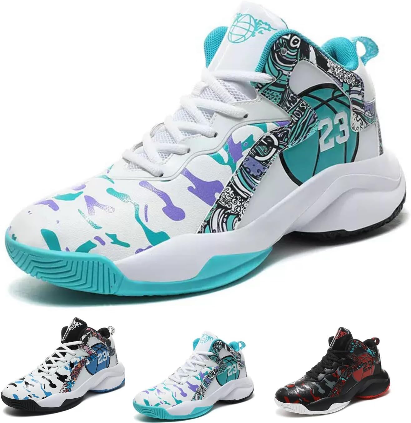 

Мужские ретро баскетбольные кроссовки с высокой платформой, нескользящие, дышащие, уличная мода, кроссовки для ходьбы для женщин и мужчин Macefil, белый/зеленый