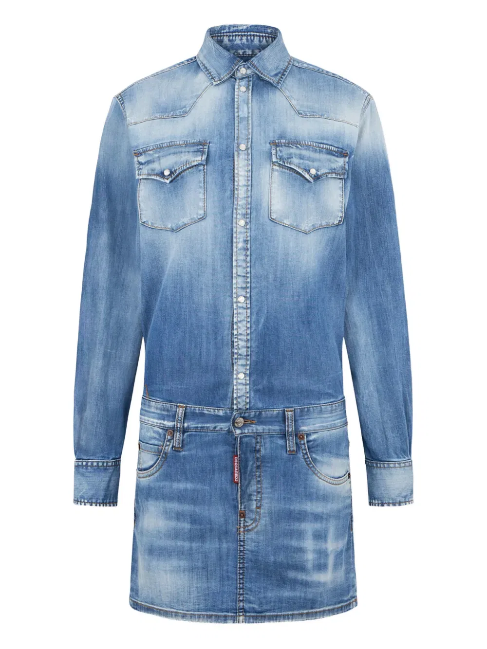 Светлое платье дальнобойщика Dsquared2, синий