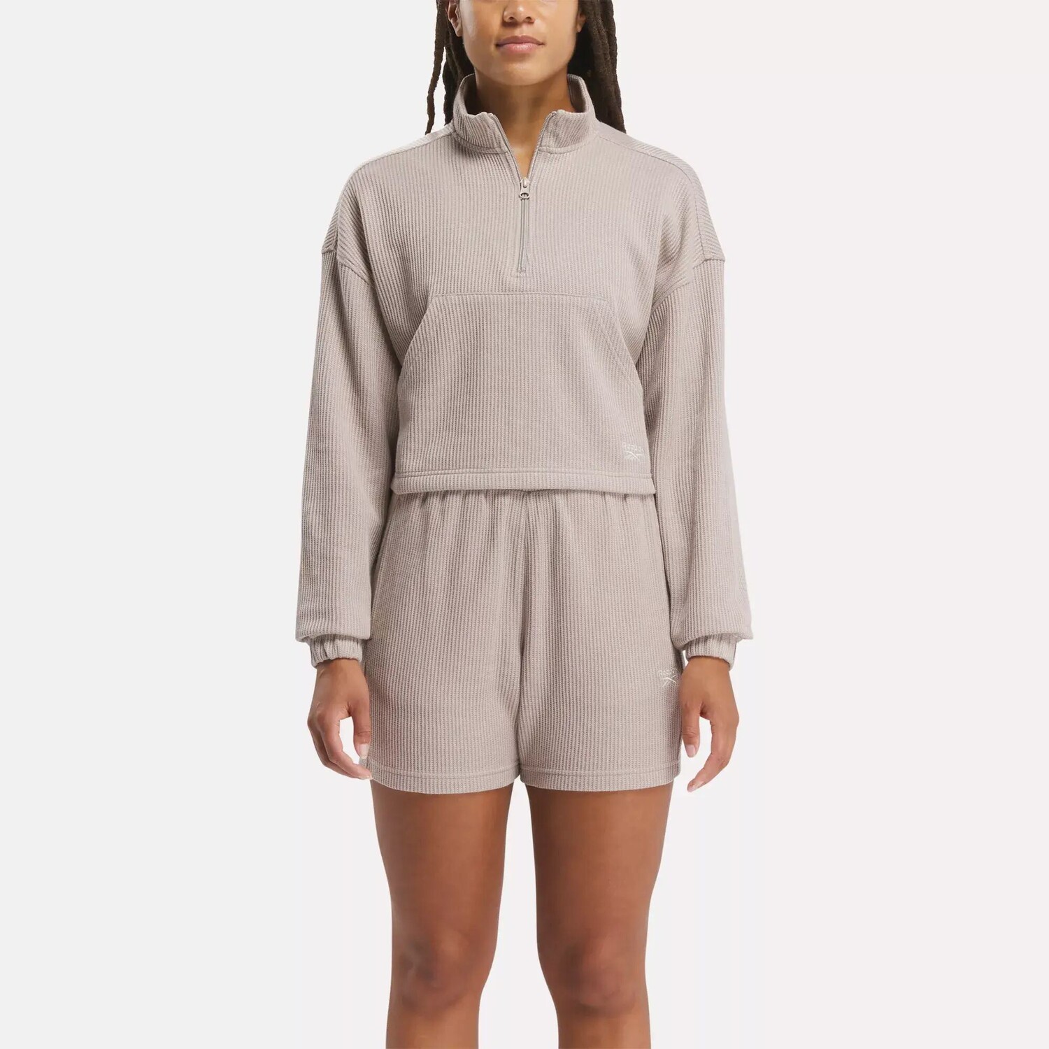 

Толстовка Classics Wardrobe Essentials Waffle Cover-Up Reebok, пыльно-серый
