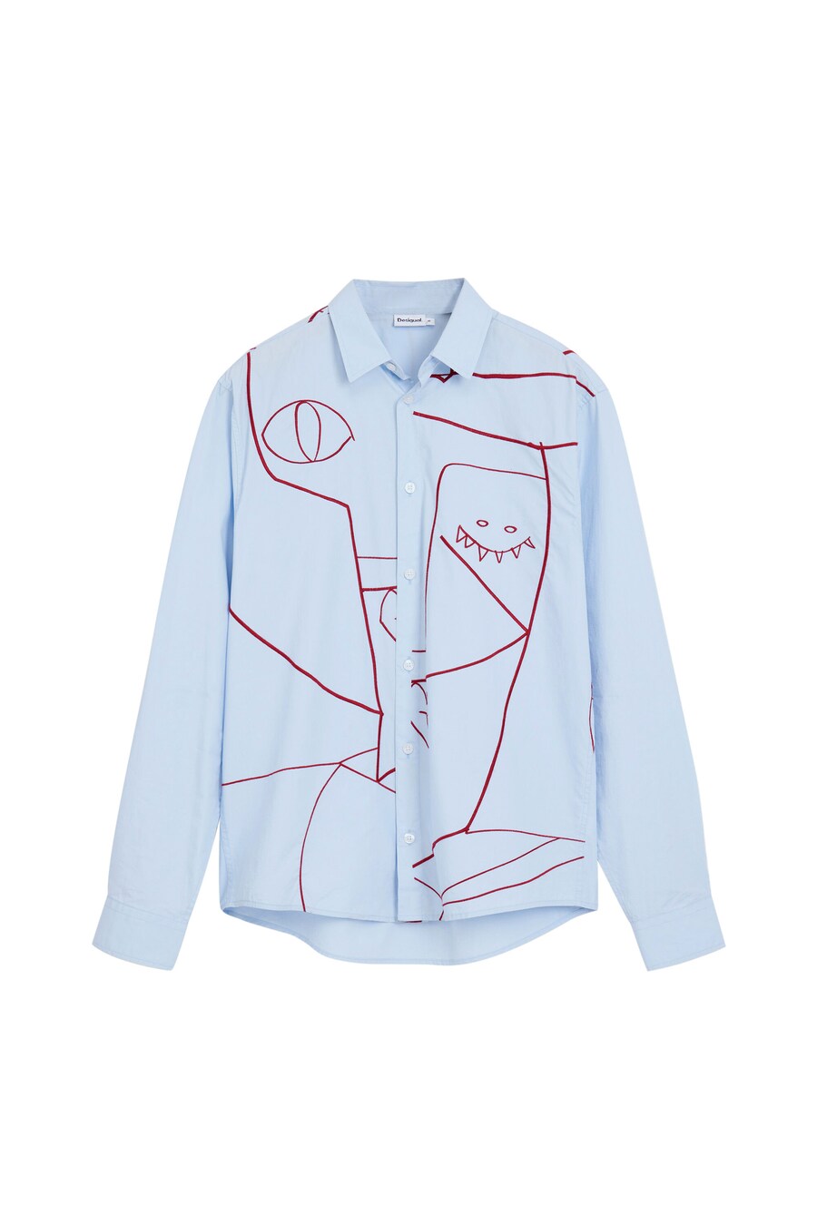 

Рубашка на пуговицах классического кроя Desigual, светло-голубой