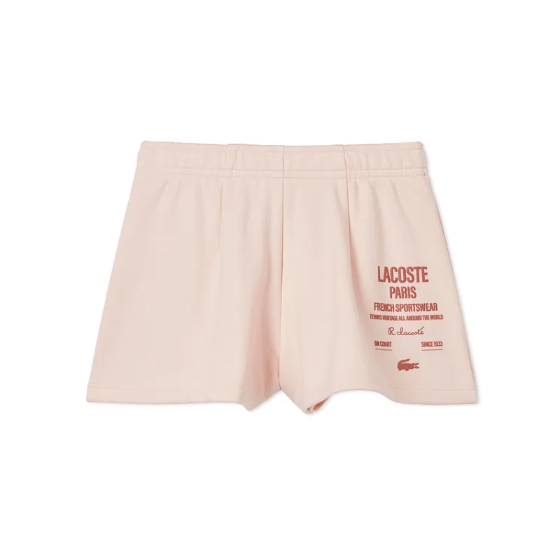 Плиссированные шорты LACOSTE, из флиса, HCZ/Coral Powder — фото 3