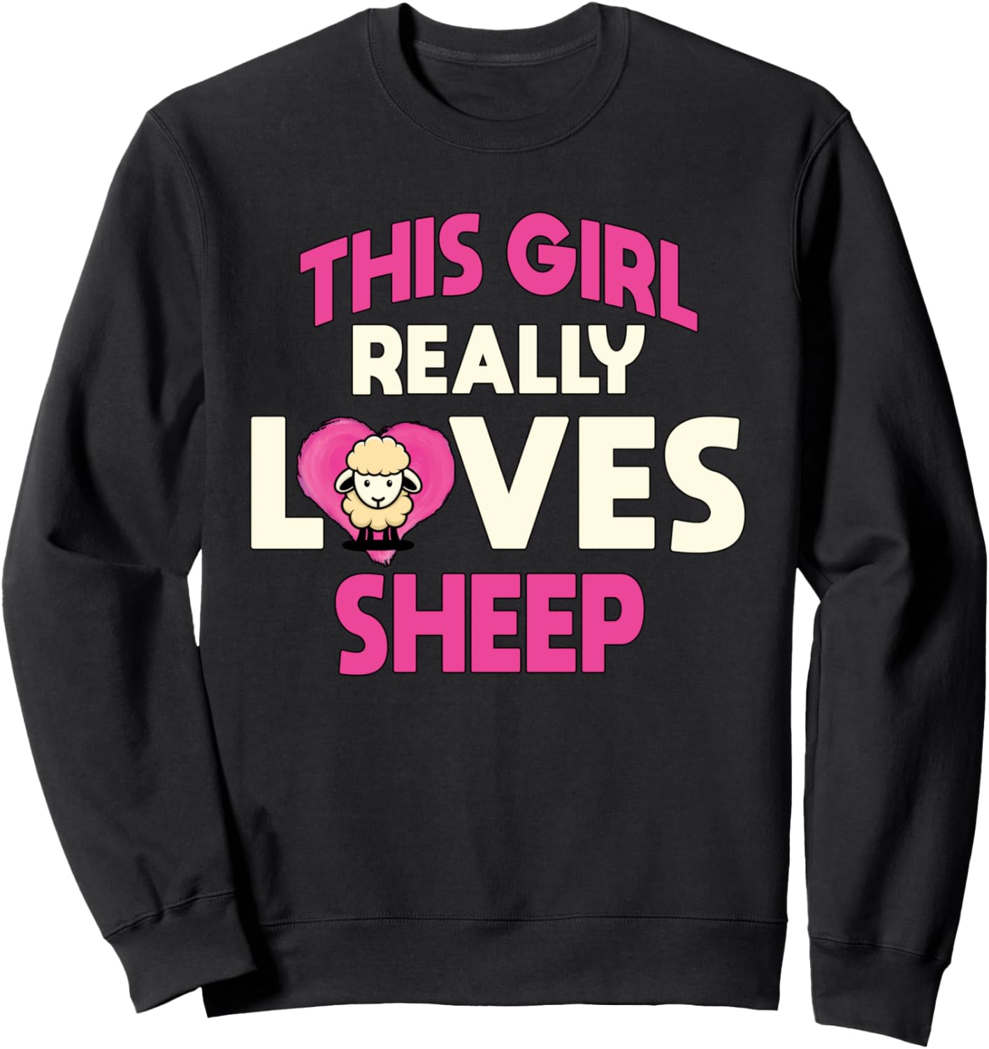 

Толстовка, Эта девушка очень любит толстовку с изображением овечки Funny Sheep Clothing Women Men Kids, черный
