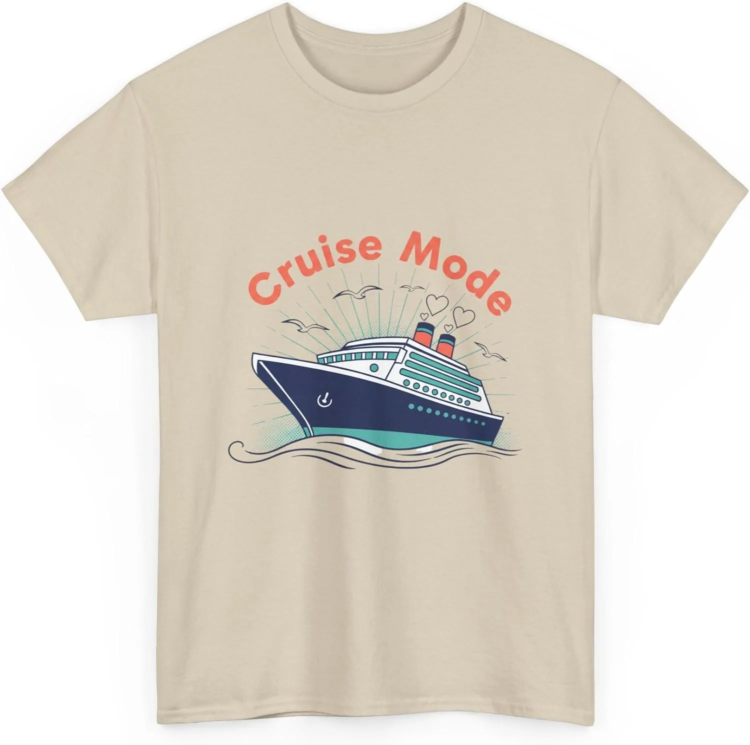 Футболка Cruise Mode Ship | Морская рубашка для отпуска на круизе GENERIC, Sand — фото 3