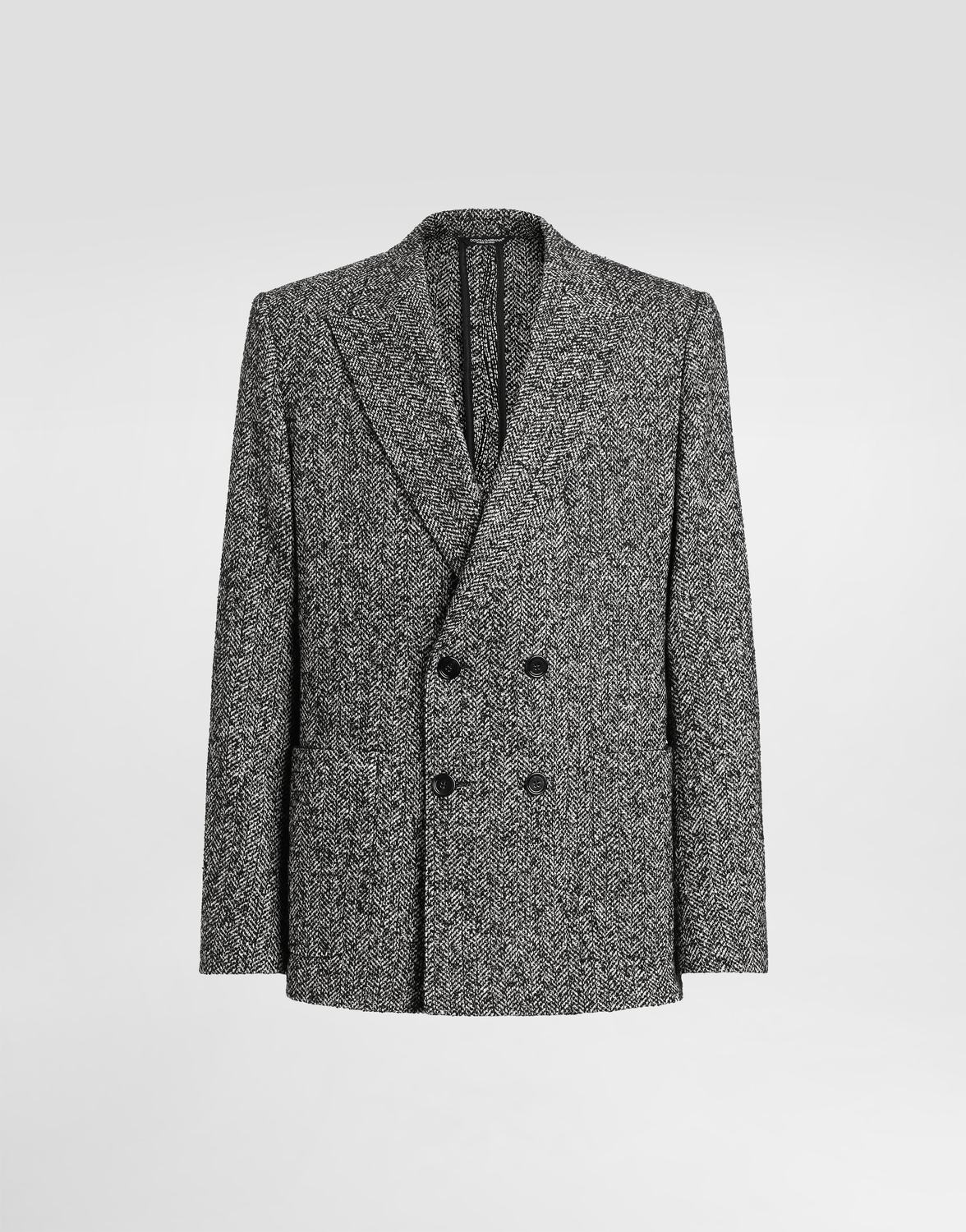 

Двубортный пиджак из шерсти с рисунком «елочка» Dolce & Gabbana, мультиколор