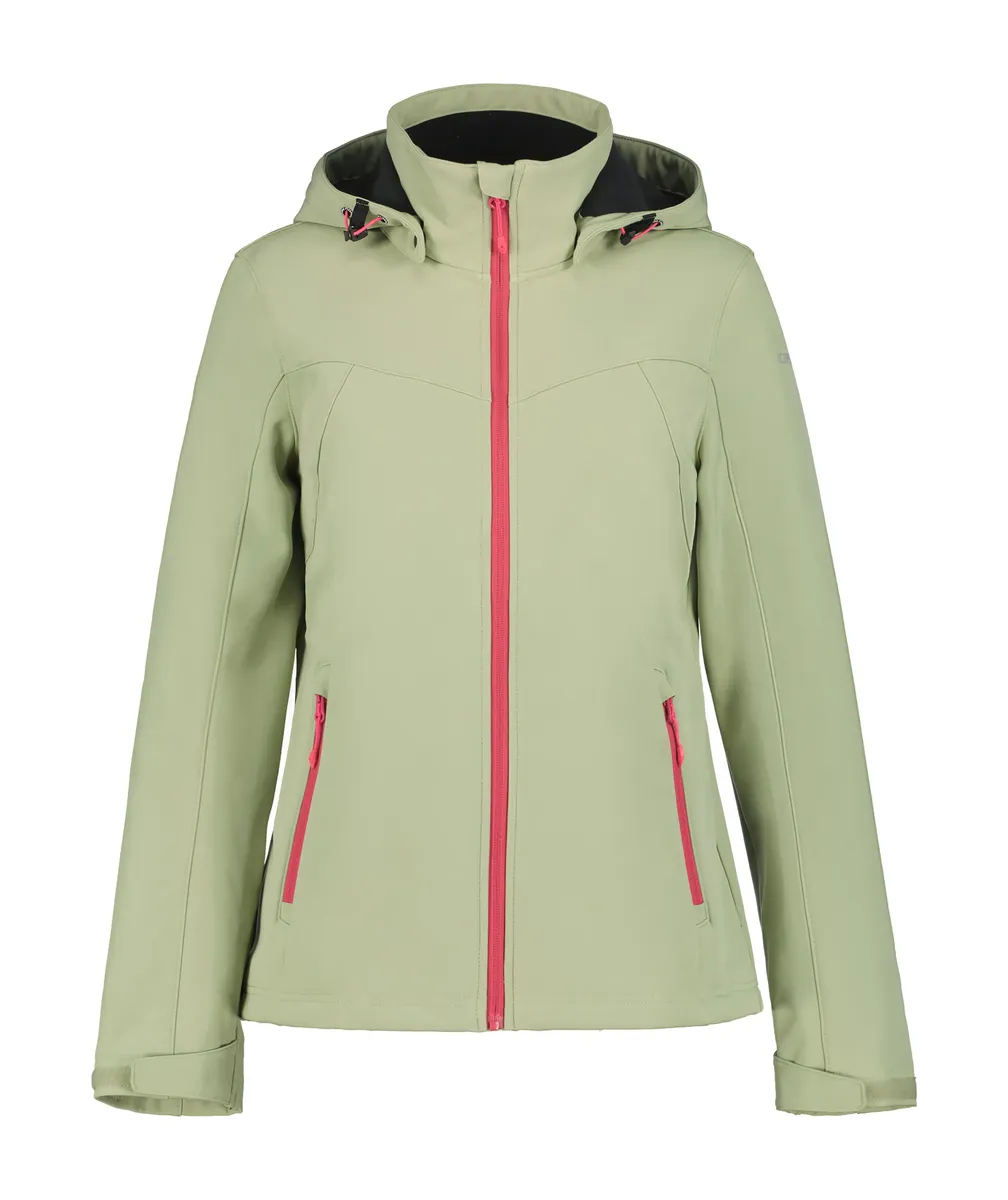 

Куртка из софтшелла Icepeak "D SOFTSHELL JACKE BRENHAM", с капюшоном и высоким воротником-стойкой, цвет Asparagus