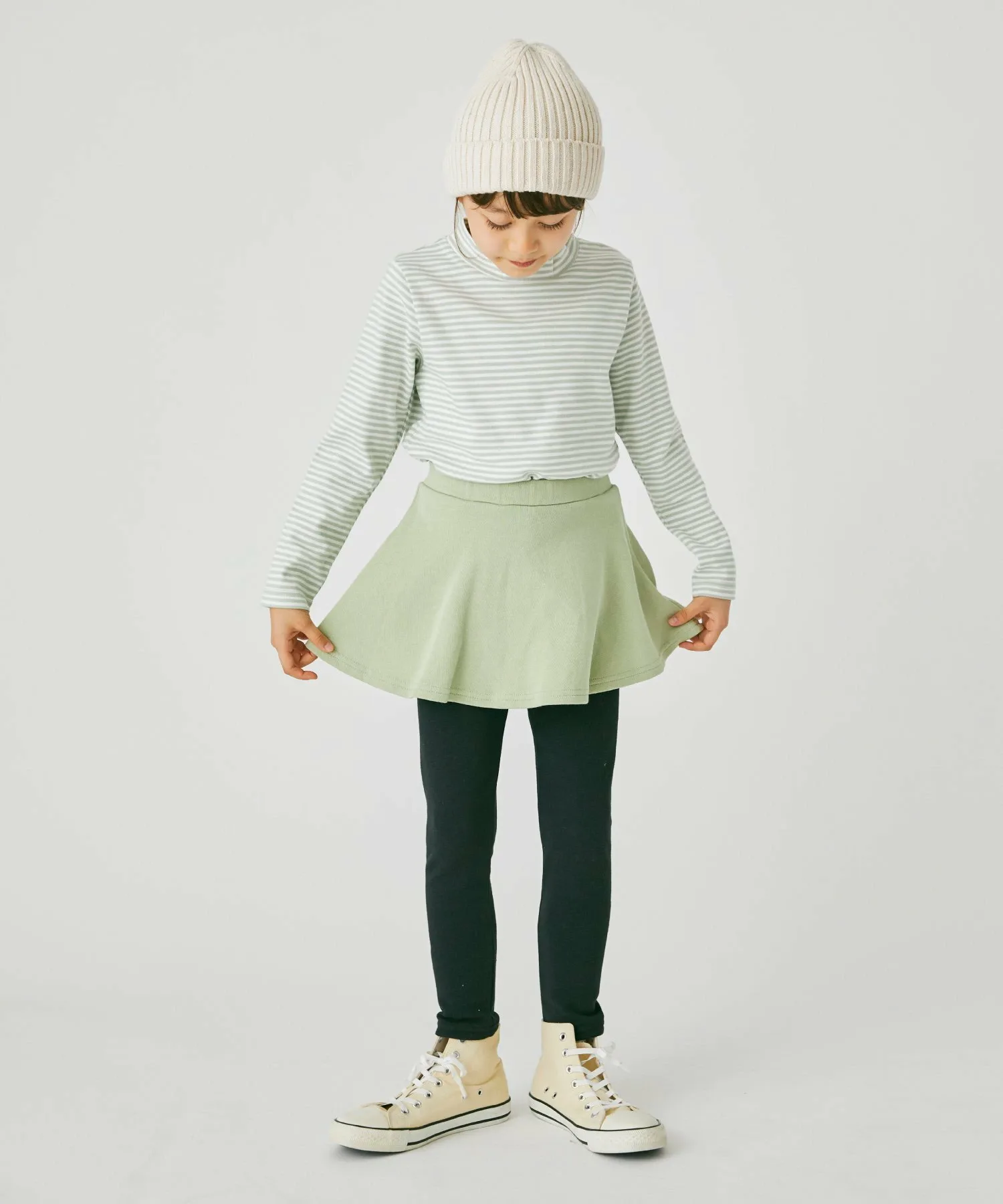 Простая футболка с высоким воротником Ever Closet, Mint Border — фото 2