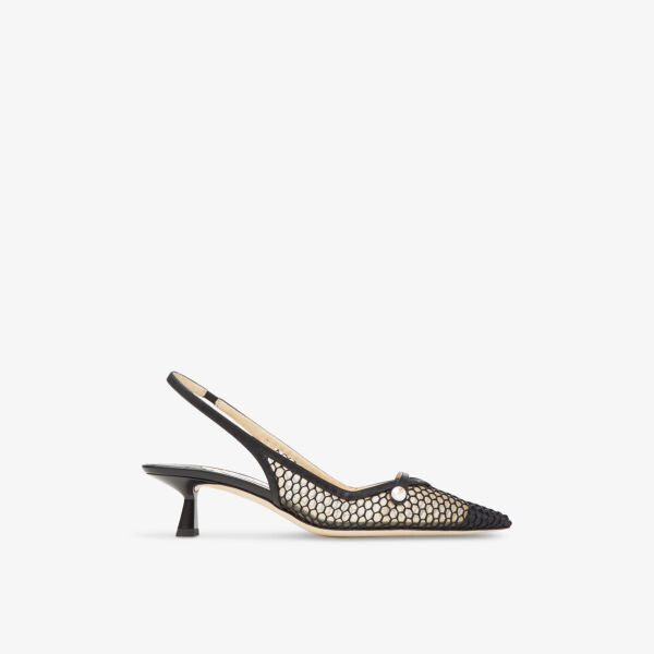 Туфли Amita 45 с острым носком и сетчатым каблуком Jimmy Choo, черный
