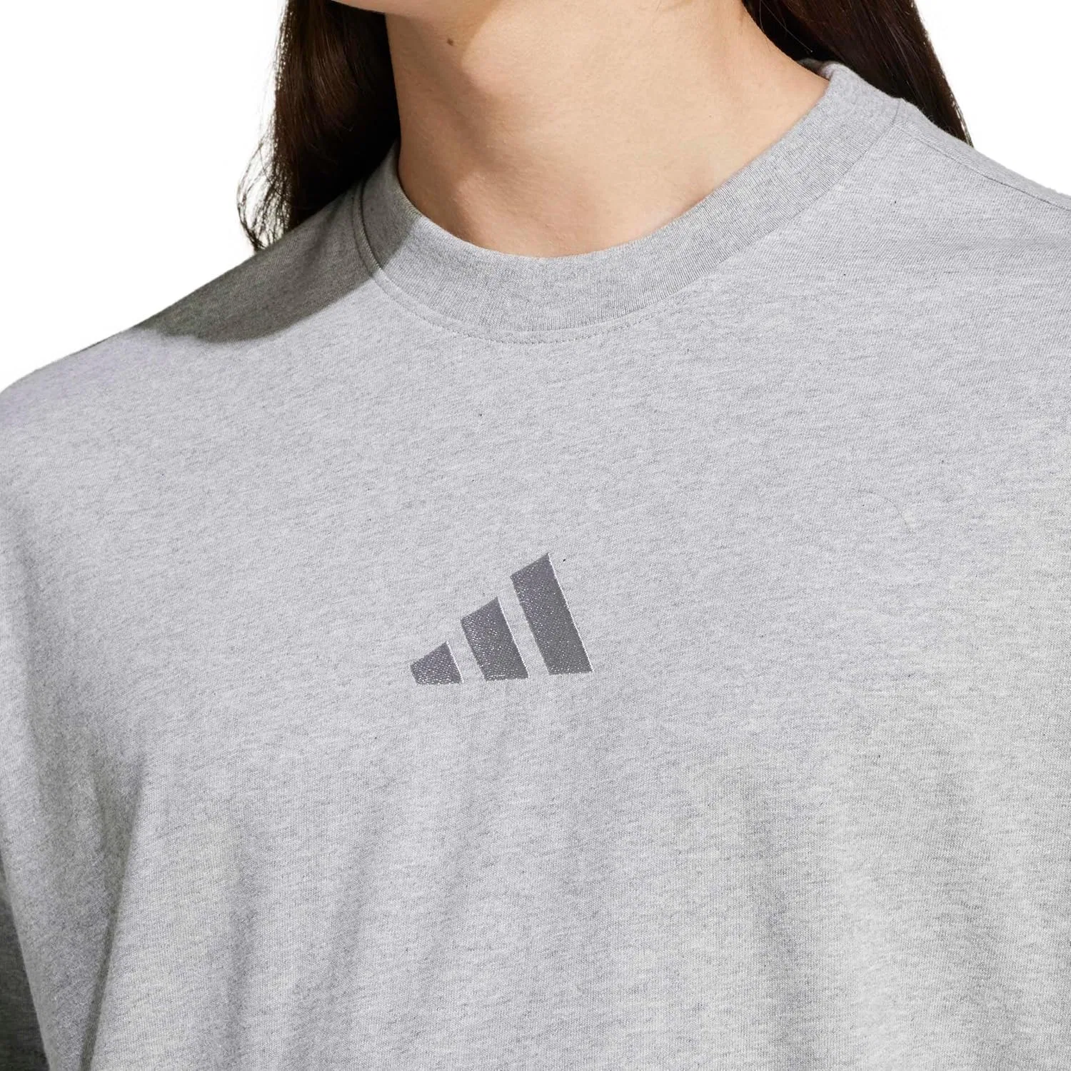Футболка свободная adidas, цвет Medium Grey Heather — фото 4