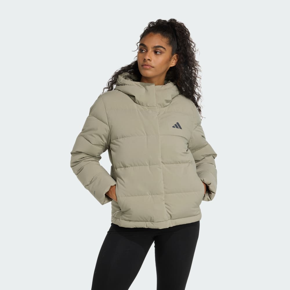 

Куртка Adidas Helionic CLIMAWARM Hooded Down Jacket, цвет Silver Pebble