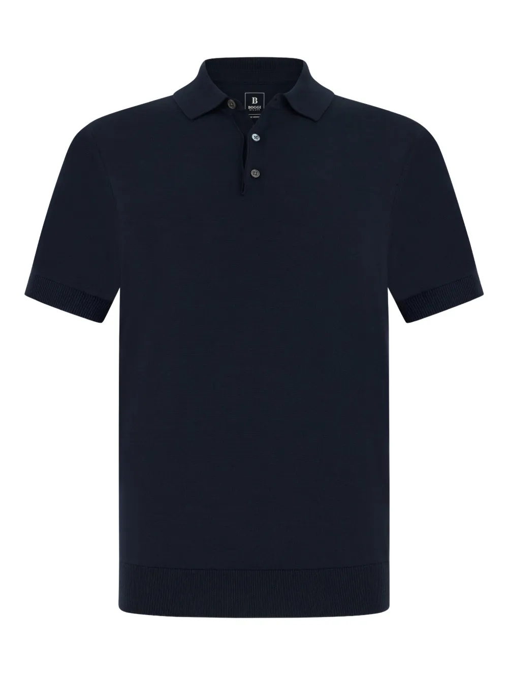 

Вязаный джемпер-поло с перламутровыми пуговицами Boggi Milano, синий