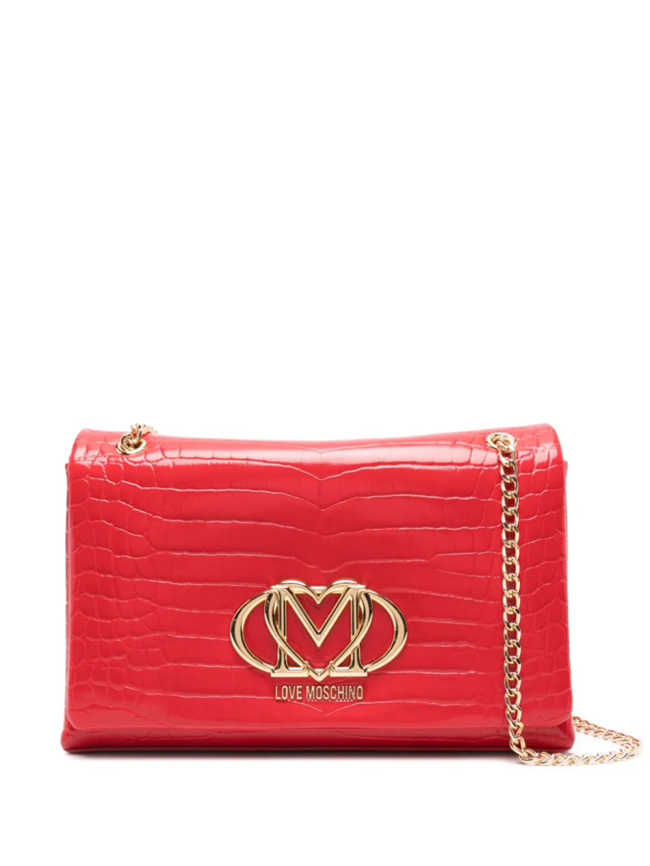 

Love Moschino сумка через плечо с тиснением под кожу крокодила, красный