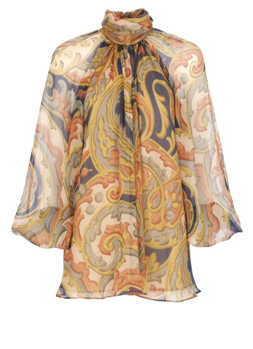 

Шелковая рубашка Etro, коричневый