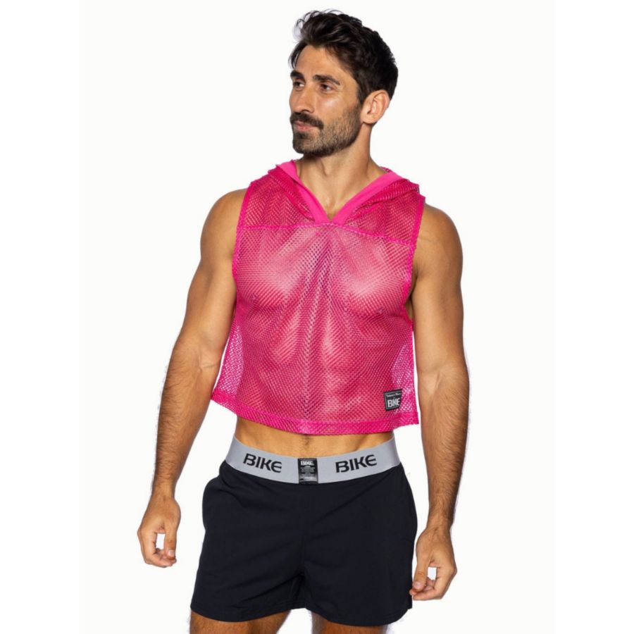 

Мужская тренировочная футболка без рукавов с капюшоном BIKE Athletic, Pink Mesh, Розовый, Мужская тренировочная футболка без рукавов с капюшоном BIKE Athletic, Pink Mesh