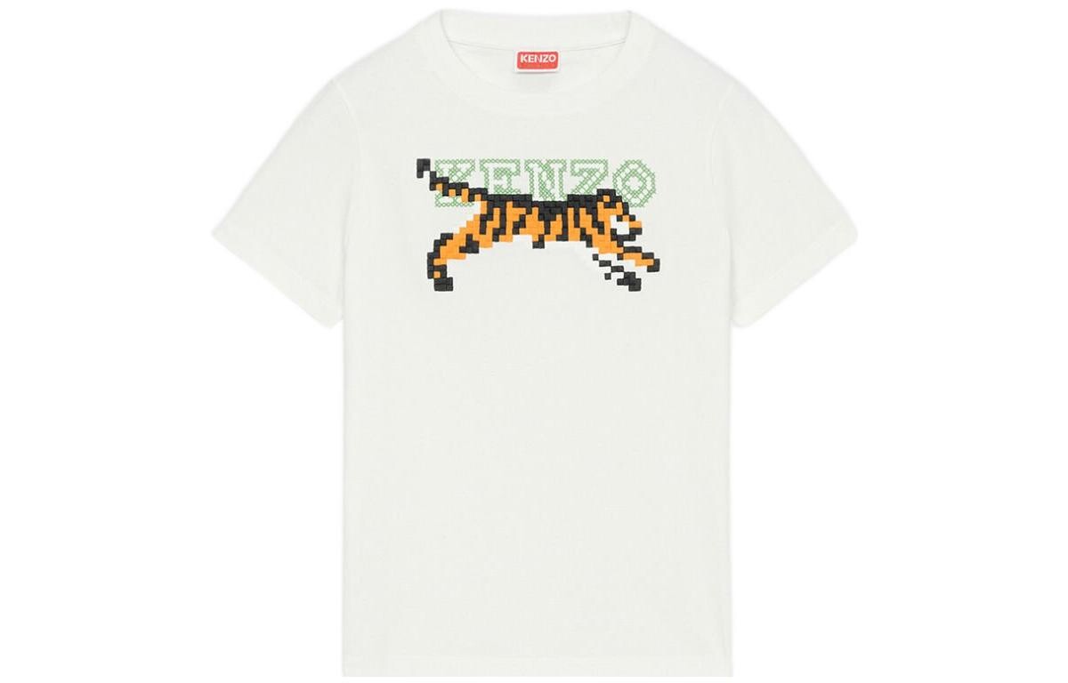 

Футболка Kenzo с круглым вырезом и принтом, белый
