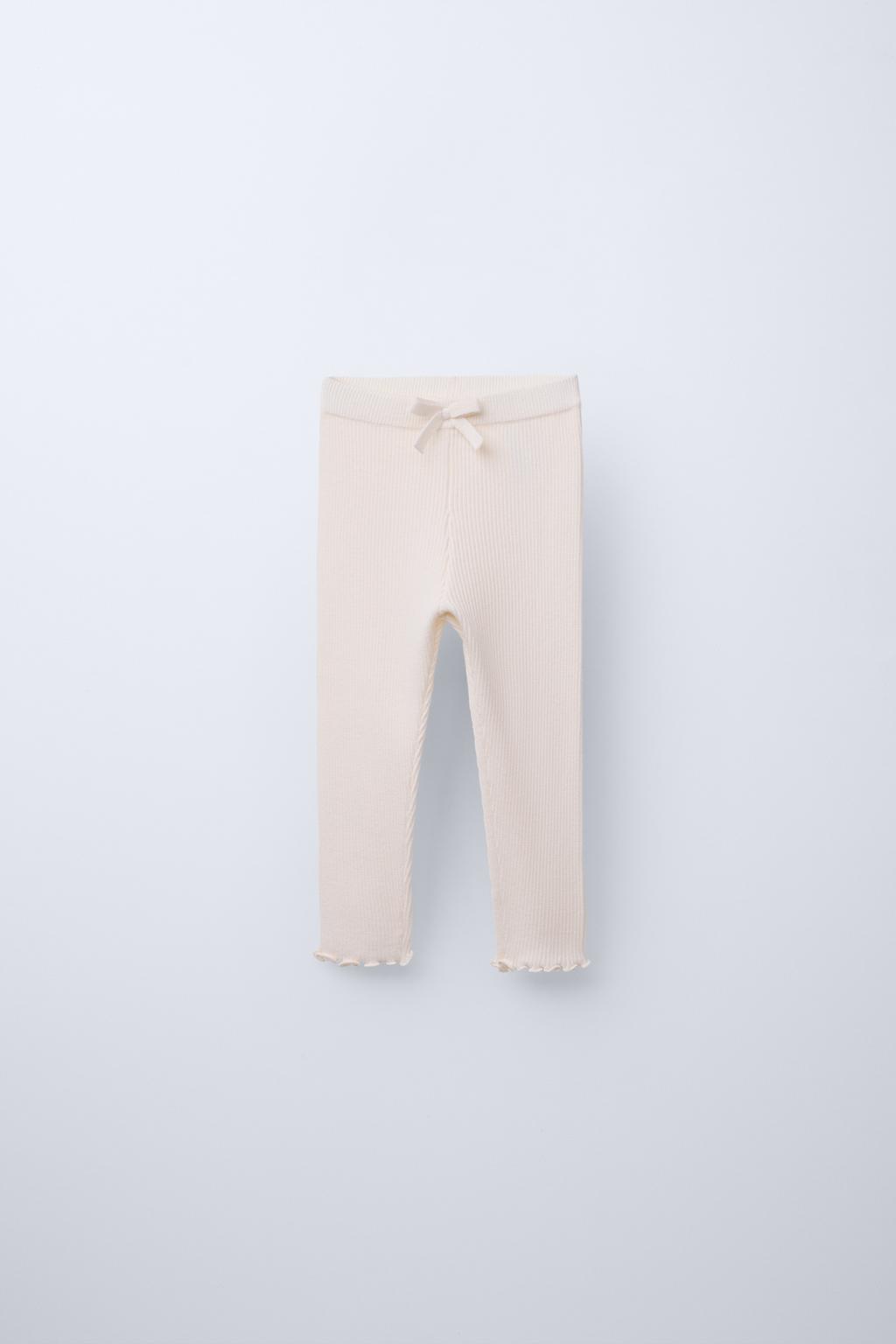 

Леггинсы в рубчик однотонные ZARA, экрю