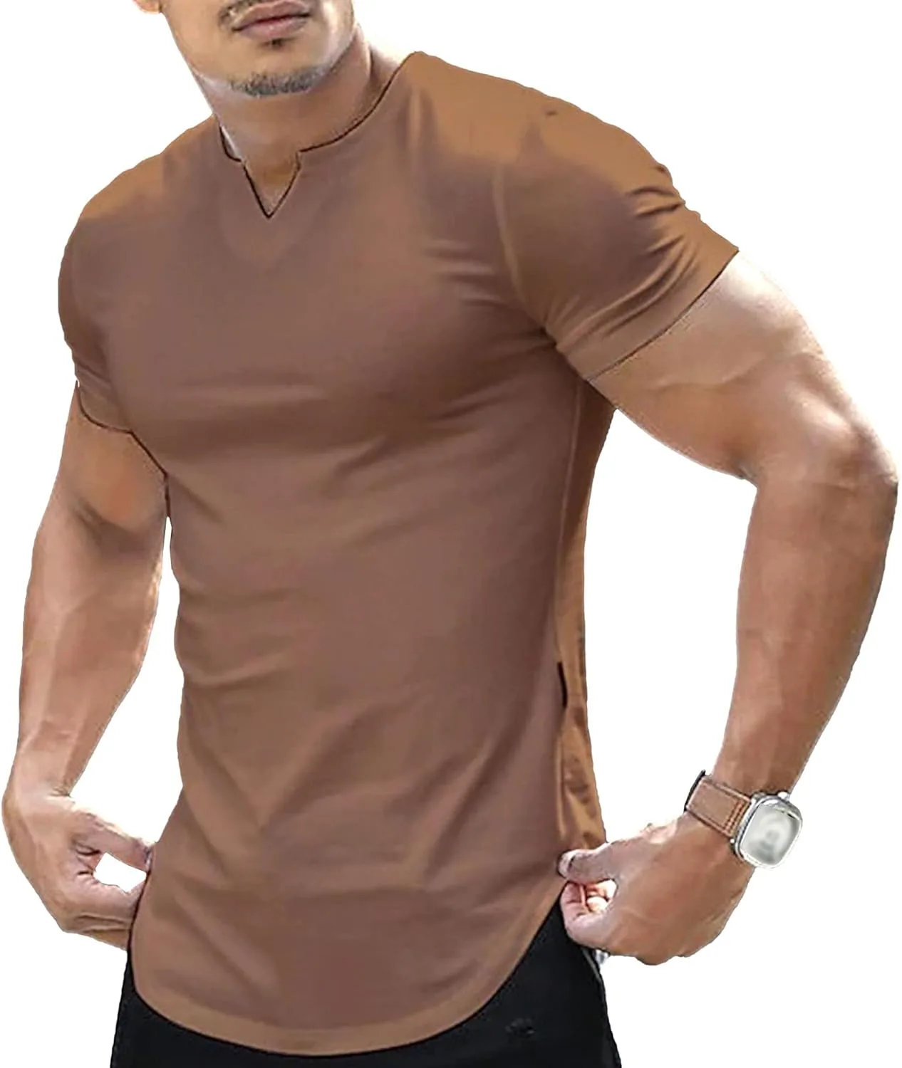 

Мужская футболка Maiyifu-GJ V-образного выреза Slim Fit