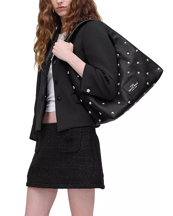 Миниатюрная кожаная сумка-мешок Icon с заклепками Marc Jacobs, черный — фото 2