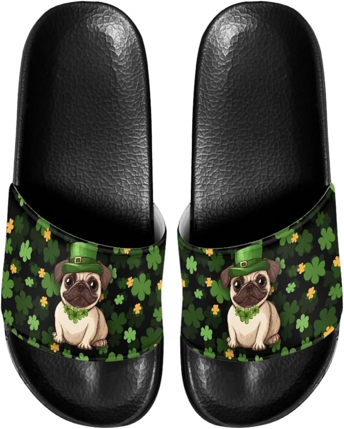 

Тапочки для женщин и мужчин, нескользящие, быстро сохнущие, для душа, сандалии для ванной Judentidos, St.patrick's Day Funny Pug
