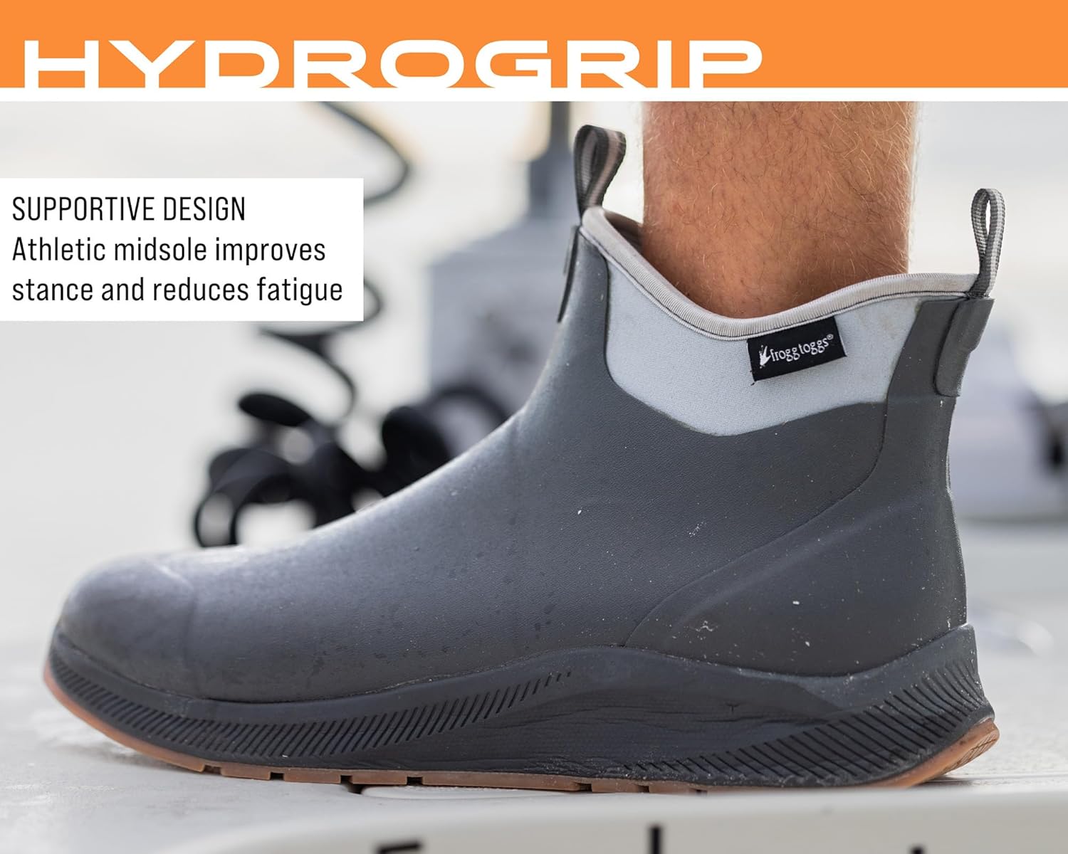 Мужские гидроботинки FROGG TOGGS Hydrogrip, водонепроницаемые, комфортные, утепленные, с хорошим сцеплением, для рыбалки, ботинки до щиколотки, серый — фото 4