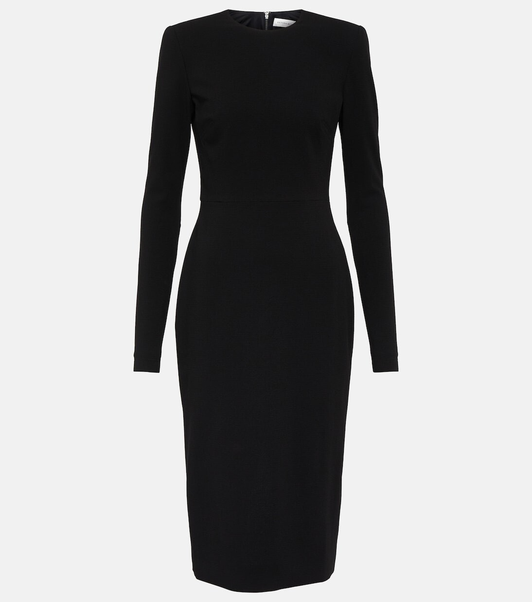 

Платье миди из шерстяного крепа Victoria Beckham, черный