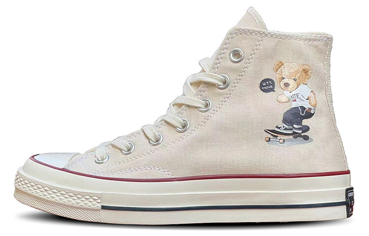 

1970-е годы Кеды унисекс с высоким берцем бежевые/белые Converse