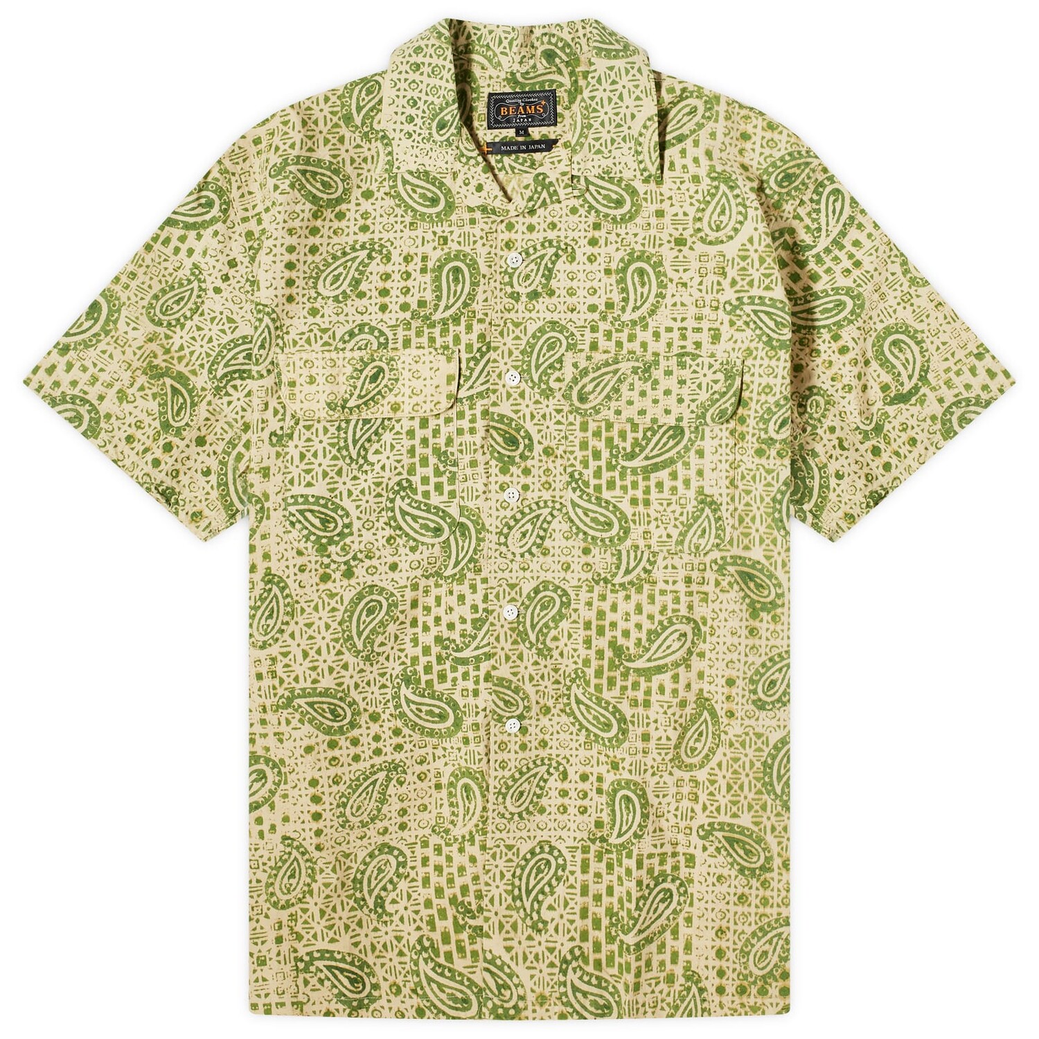 

Рубашка Beams Plus Open Collar Block Print Shirt, цвет Paisley