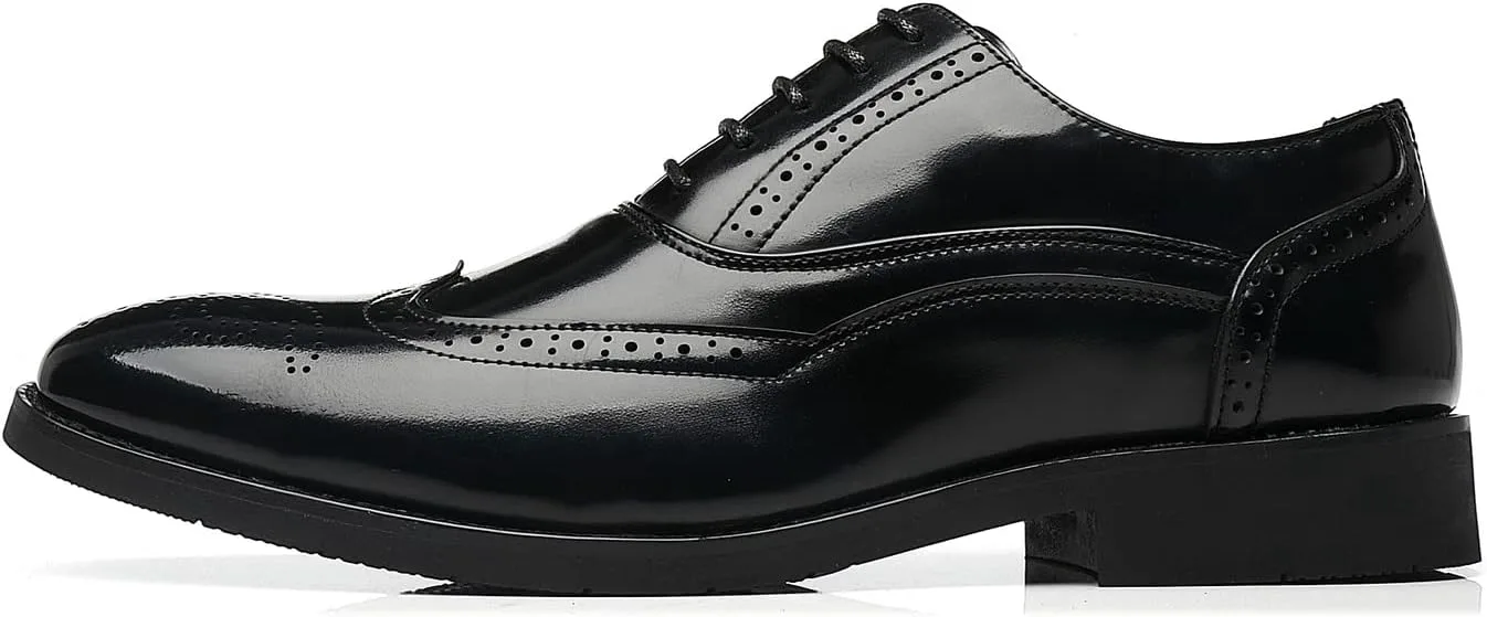 

Мужские туфли Santimon Oxfords с классическим гладким носком, кожаной подкладкой, шнуровкой, дышащие, для официального и делового стиля, черный