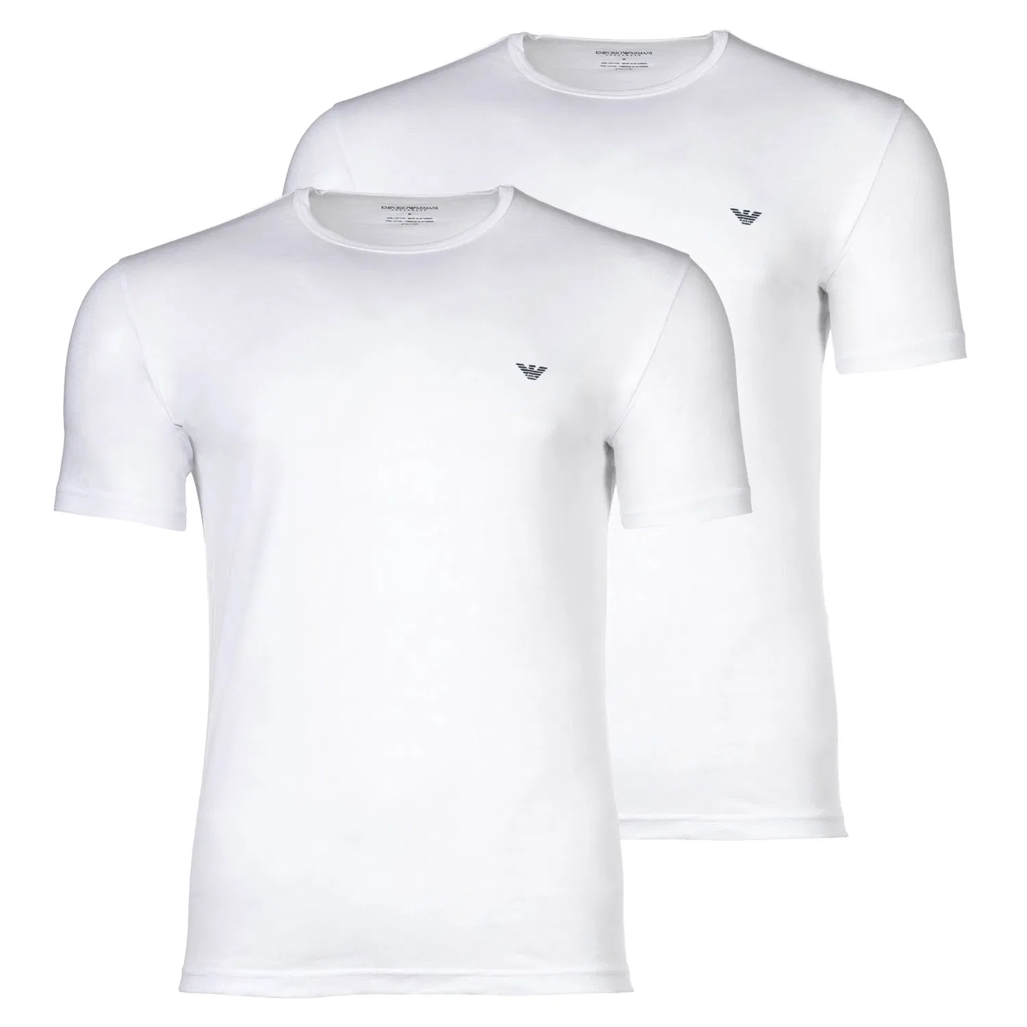 Футболка 2шт, вискозный джерси, Emporio Armani, белый